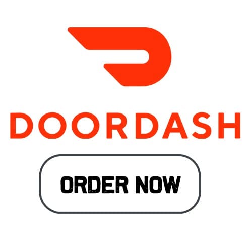 A red and white logo for doordash