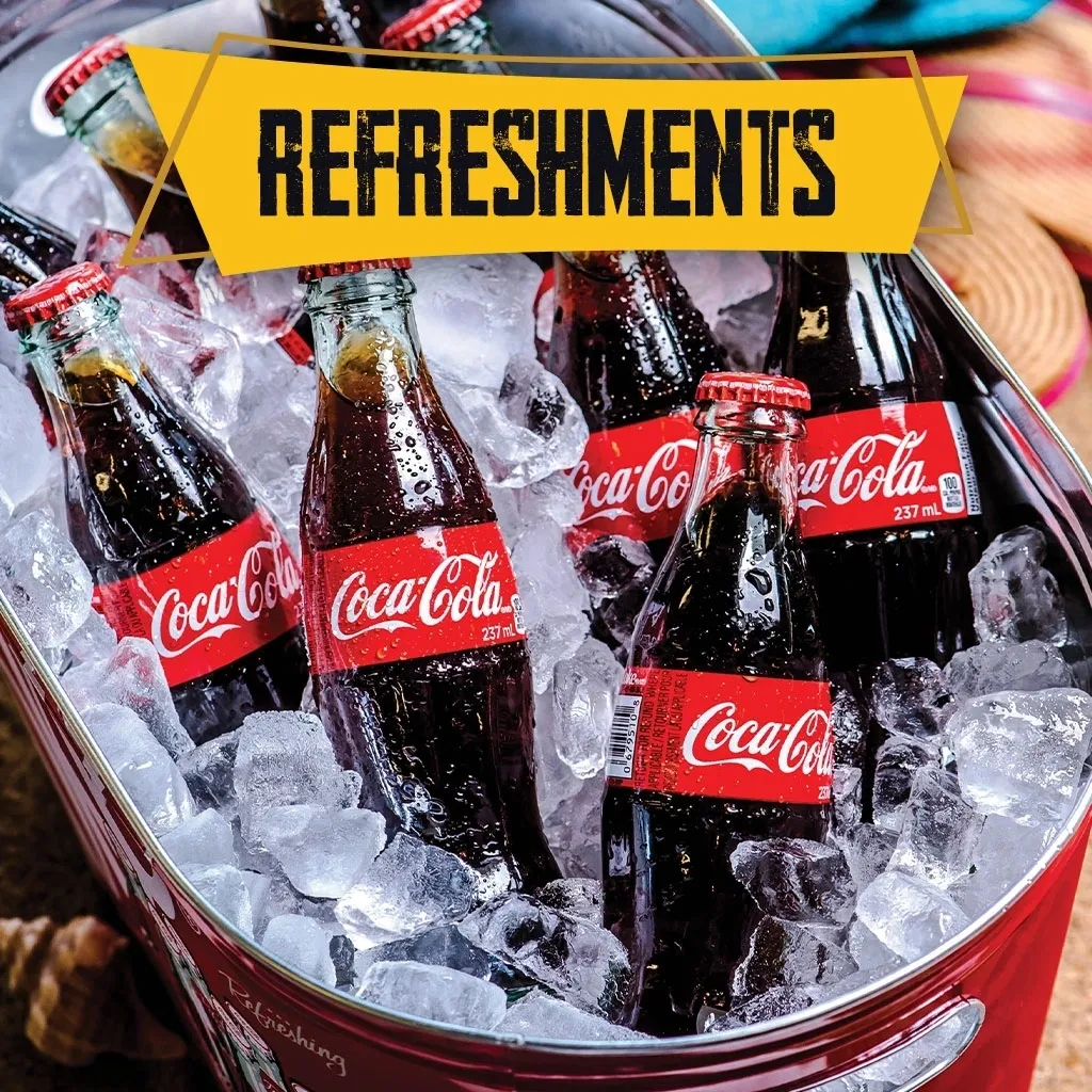 A bunch of coco cola bottles kept in ice